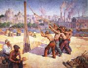 Maximilien Luce The Pile Drivers Germany oil painting artist
